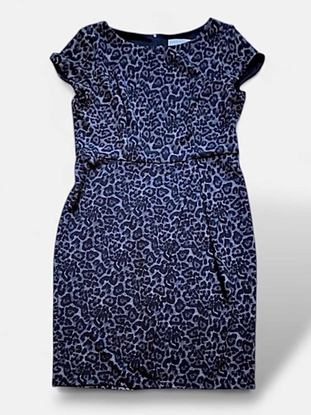 Guillaume Women’s Dress Size Large Animal Print Black & Grey Capped Sleeves